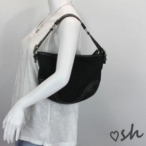 Coach Signature Fabric Hobo Shoulderbag Purse 1460